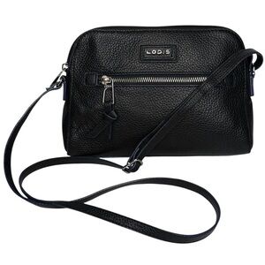 NEW  Lodis “Charlotte” - Black Pebbled Leather Crossbody Bag